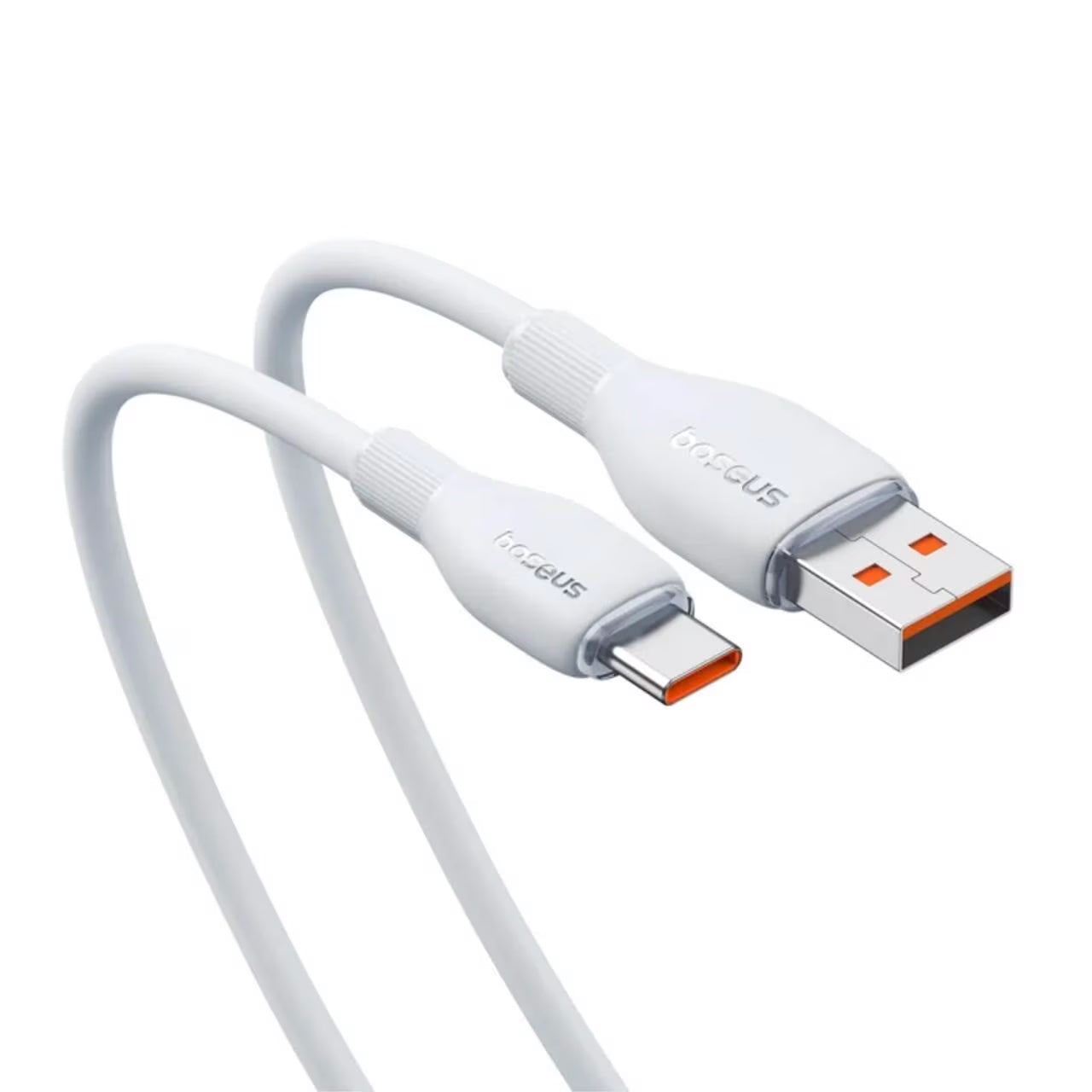 Dátový a nabíjací kábel USB-A - USB-C Baseus Pudding, 100W, 1.2m, biely