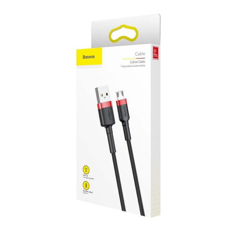 Dátový a nabíjací kábel USB-A - microUSB Baseus Cafule, 18W, 2m, červený