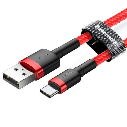 Dátový a nabíjací kábel USB-A - USB-C Baseus Cafule, 60W, 1m, červený