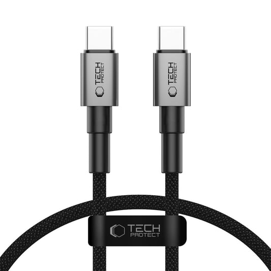 Dátový a nabíjací kábel USB-C - USB-C Tech-Protect Ultraboost DNA, 60W, 0.5m, Sivý