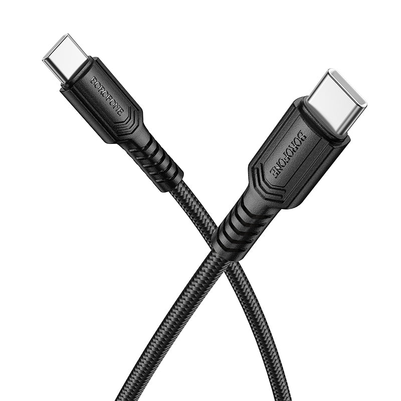 Dátový a nabíjací kábel USB-C - USB-C Borofone BX116 Certain, 60W, 1m, čierny