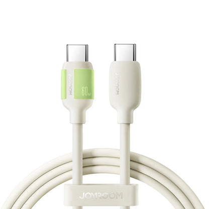 Dátový a nabíjací kábel USB-C - USB-C Joyroom S-A53, 60W, 1.2m, Béžový