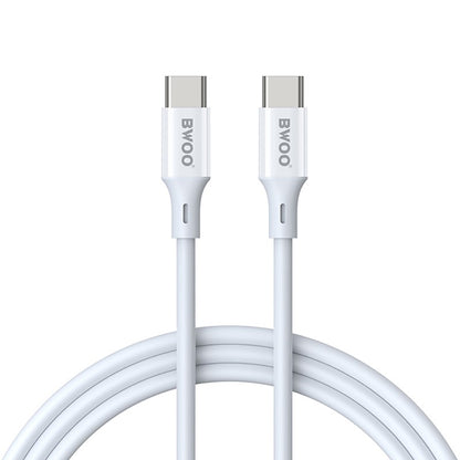 Dátový a nabíjací kábel USB-C - USB-C BWOO X282, 60W, 1m, Biela