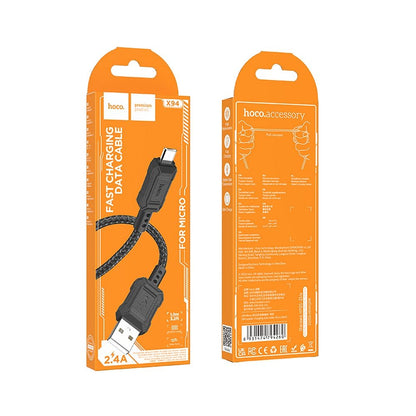 Dátový a nabíjací kábel USB-A - microUSB HOCO Leader X94, 18W, 1m, čierny