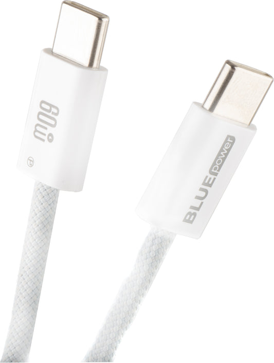 Dátový a nabíjací kábel USB-C - USB-C Blue Power NB-Q273, 60W, 1m, Biela