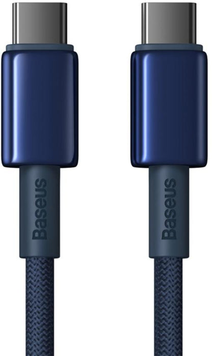 Dátový a nabíjací kábel USB-C - USB-C Baseus Tungsten Gold, 100W, 1m, Námornícka modrá P10319800321-03