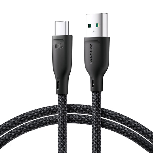 Dátový a nabíjací kábel USB-A - USB-C Joyroom Multi-Color S-A34, 100W, 1m, čierny