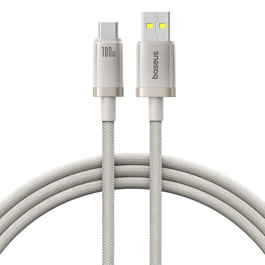 Dátový a nabíjací kábel USB-A - USB-C Baseus Titanium, 100W, 2m, Strieborný P10378102G21-02