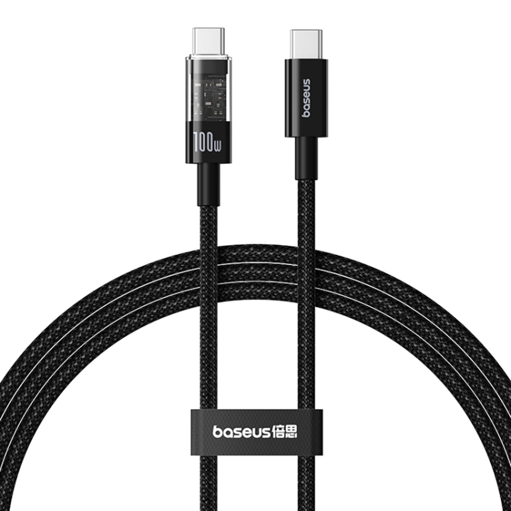 Dátový a nabíjací kábel USB-C - USB-C Baseus Gem, 100W, 1m, Čierny P10373000111-00