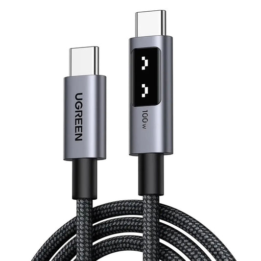 Dátový a nabíjací kábel USB-C - USB-C UGREEN L509, 100W, 2m, Sivý