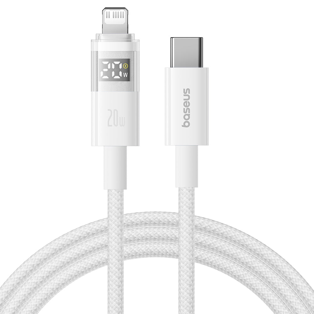 Dátový a nabíjací kábel USB-C - Lightning Baseus Display 2, 20W, 2m, Biela P10382703211-01