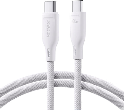 Dátový a nabíjací kábel USB-C - USB-C Joyroom Multi-Color S-A34, 60W, 1m, Biela