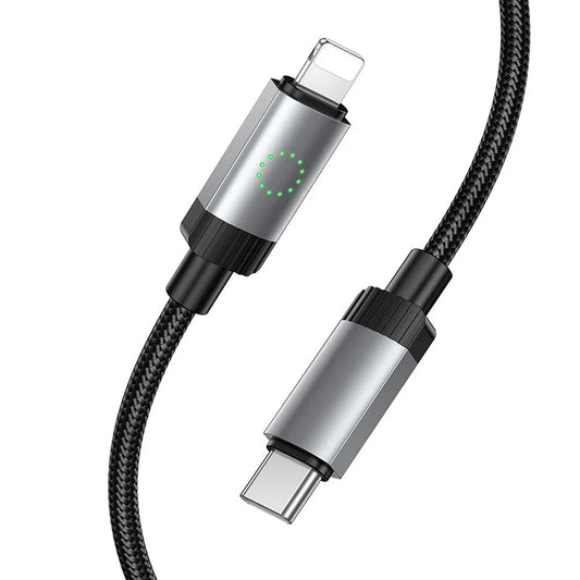 Dátový a nabíjací kábel USB-C - Lightning HOCO X117, 27W, 1m, čierny