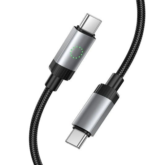 Dátový a nabíjací kábel USB-C - USB-C HOCO X117, 60W, 1m, čierny