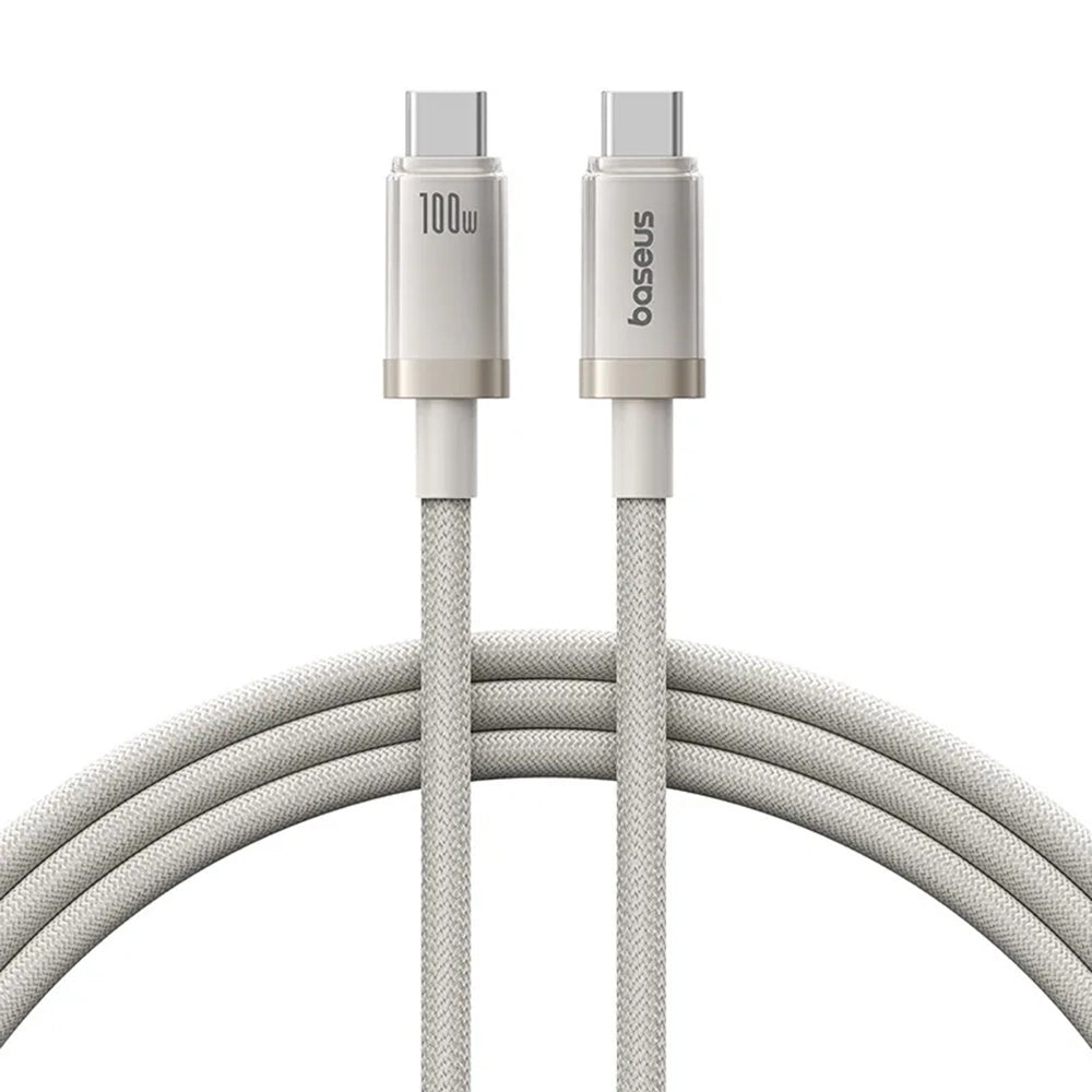 Dátový a nabíjací kábel USB-C - USB-C Baseus Titanium, 100W, 1m, Strieborný P10378100G21-00