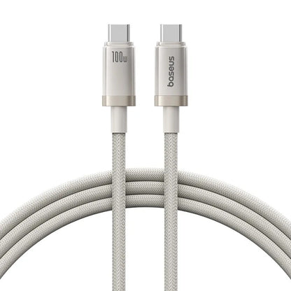 Dátový a nabíjací kábel USB-C - USB-C Baseus Titanium, 100W, 1m, Strieborný P10378100G21-00