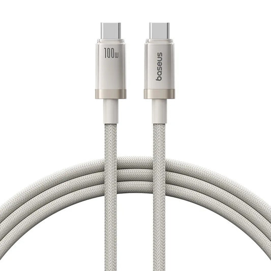 Dátový a nabíjací kábel USB-C - USB-C Baseus Titanium, 100W, 1m, Strieborný P10378100G21-00