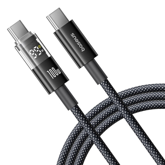 Dátový a nabíjací kábel USB-C - USB-C Baseus Display 2, 100W, 1m, Čierny P10382702121-00
