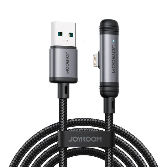 Dátový a nabíjací kábel USB-A - Lightning Joyroom S-A56 EnjoyX Angled, 18W, 1.2m, čierny