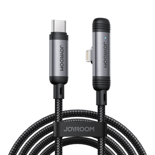 Dátový a nabíjací kábel USB-C - Lightning Joyroom S-A56 EnjoyX Angled, 30W, 1.2m, čierny