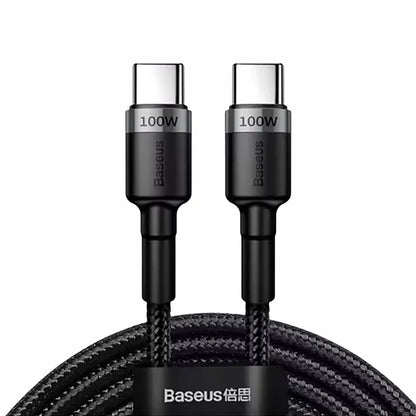 Dátový a nabíjací kábel USB-C - USB-C Baseus Cafule, 100W, 2m, Sivý CATKLF-BLG1