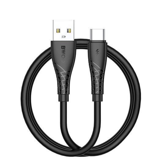 Dátový a nabíjací kábel USB-A - USB-C BWOO BO-X318C, 27W, 1m, čierny