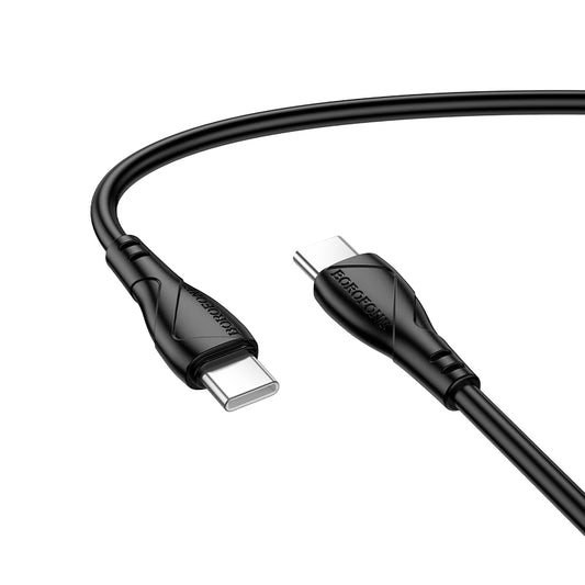 Dátový a nabíjací kábel USB-C - USB-C Borofone BX121 Energy, 60W, 1m, čierny
