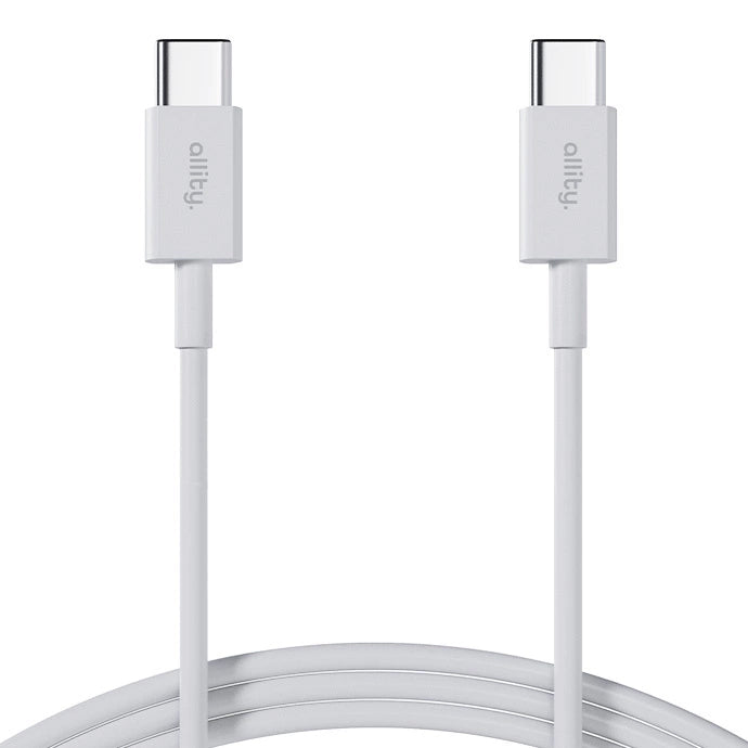 Dátový a nabíjací kábel USB-C - USB-C Allity. AUC-03, 100W, 1m, Biela