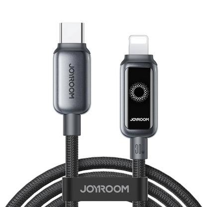 Dátový a nabíjací kábel USB-C - Lightning Joyroom S-A55 StarFlight Display, 30W, 1.2m, čierny
