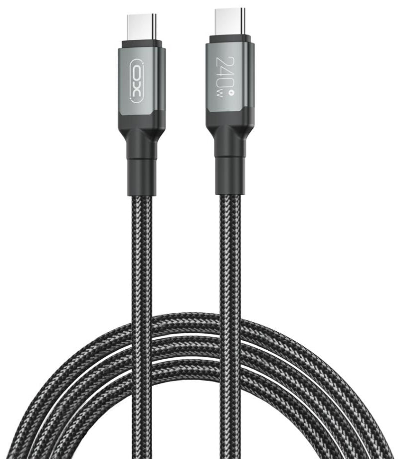 Dátový a nabíjací kábel USB-C - USB-C XO Design NB-Q264B, 240W, 2m, čierny