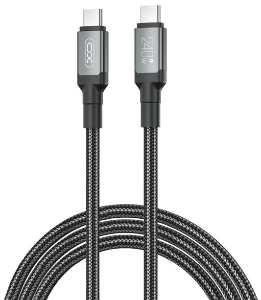 Dátový a nabíjací kábel USB-C - USB-C XO Design NB-Q264B, 240W, 2m, čierny