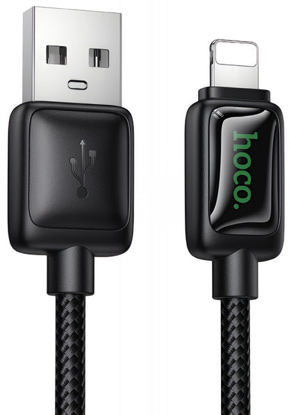 Dátový a nabíjací kábel USB-A - Lightning HOCO U146, 12W, 1.2m, čierny