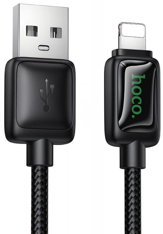 Dátový a nabíjací kábel USB-A - Lightning HOCO U146, 12W, 1.2m, čierny