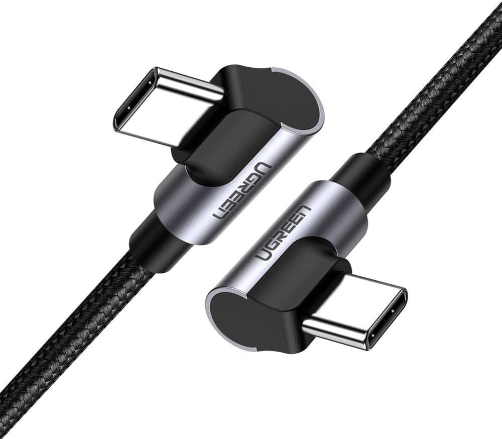 Dátový a nabíjací kábel USB-C - USB-C UGREEN US323 Angled, 60W, 2m, čierny
