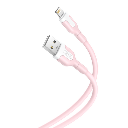 Dátový a nabíjací kábel USB-A - Lightning XO Design NB212, 18W, 1m, Ružový