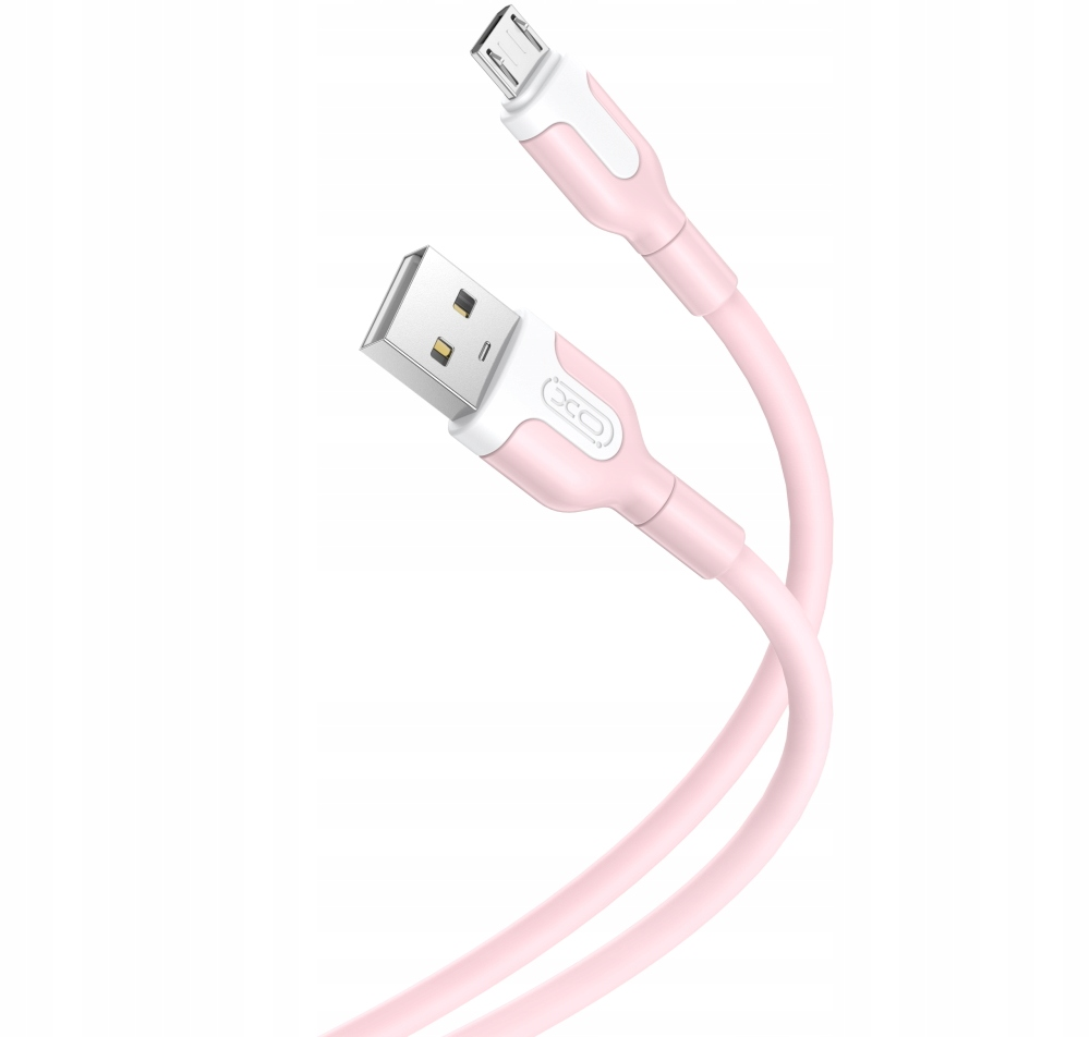 Dátový a nabíjací kábel USB-A - microUSB XO Design NB212, 18W, 1m, Ružový