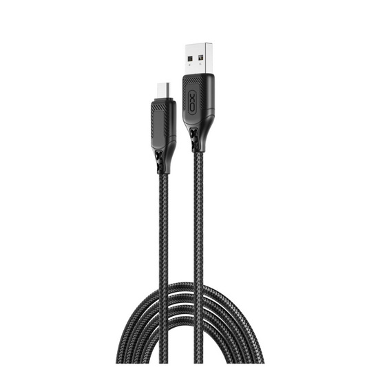 Dátový a nabíjací kábel USB-A - microUSB XO Design NB235, 18W, 1m, čierny