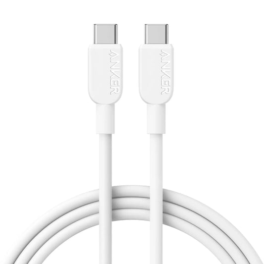 Dátový a nabíjací kábel USB-C - USB-C Anker 310, 240W, 1.8m, Biely A81D6H21