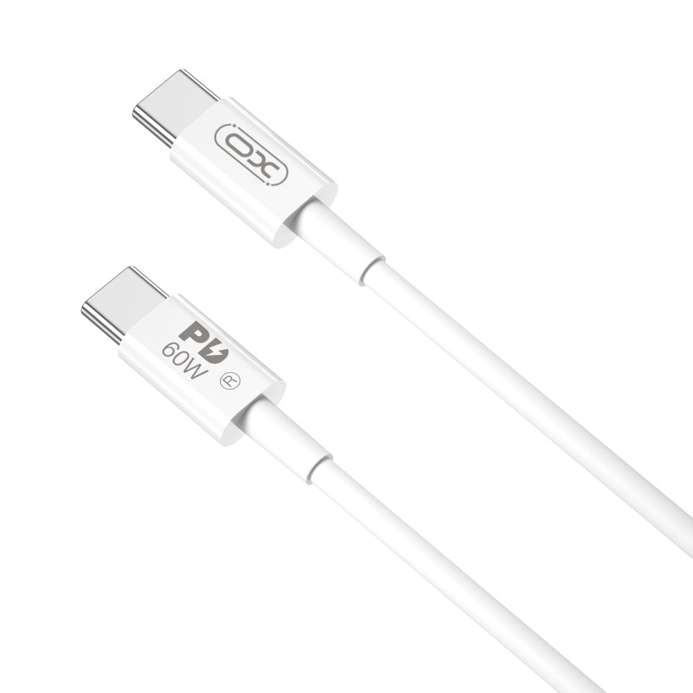 Dátový a nabíjací kábel USB-C - USB-C XO Design NB-Q190B, 60W, 2m, Biela