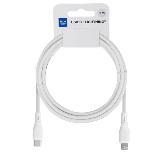 Dátový a nabíjací kábel USB-C - Lightning Blue Star Eco, 27W, 1m, Biela