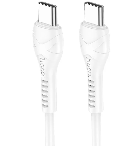 Dátový a nabíjací kábel USB-C - USB-C HOCO X37, 60W, 1m, Biela