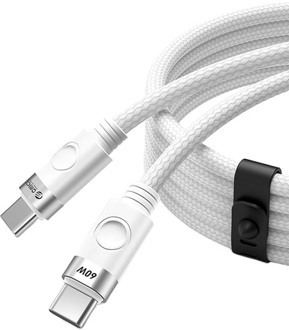 Dátový a nabíjací kábel USB-C - USB-C Orico CDX, 60W, 1m, Biela