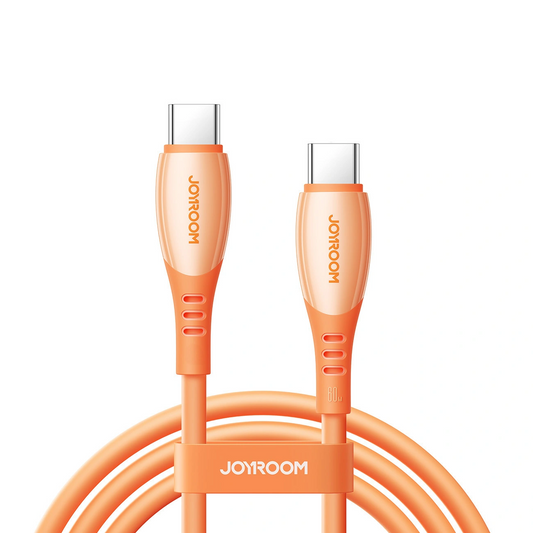 Dátový a nabíjací kábel USB-C - USB-C Joyroom S-A59 Vibrant, 60W, 1.2m, Oranžový