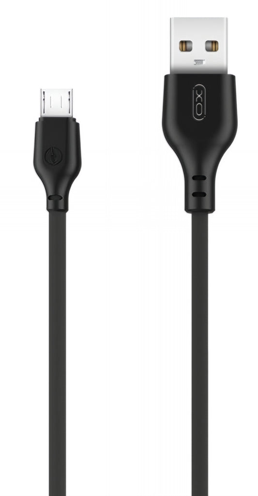 Dátový a nabíjací kábel USB-A - microUSB XO Design NB103, 18W, 2m, čierny