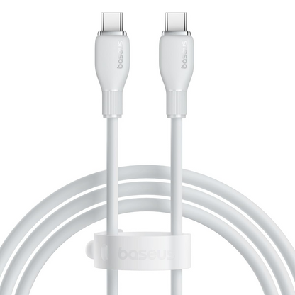 Dátový a nabíjací kábel USB-C - USB-C Baseus Pudding, 100W, 1.2m, Biely P10355702221-00