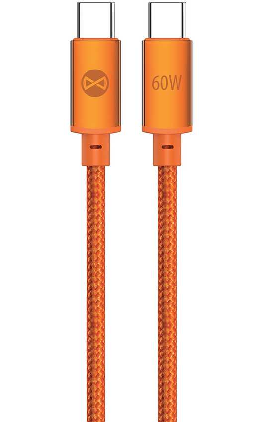 USB-C dátový a nabíjací kábel - USB-C Forever Saffron, 60W, 1m, Oranžová