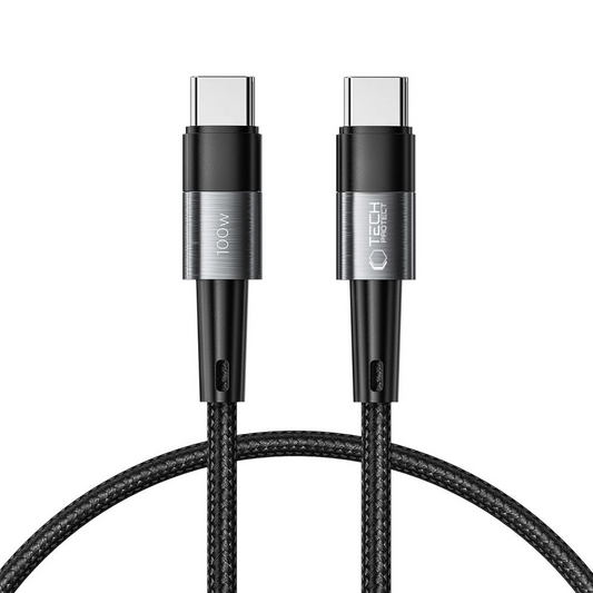 USB-C dátový a nabíjací kábel - USB-C Tech-Protect Ultraboost, 100W, 0,25 m, sivý