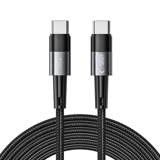 USB-C dátový a nabíjací kábel - USB-C Tech-Protect Ultraboost, 100W, 3m, sivý