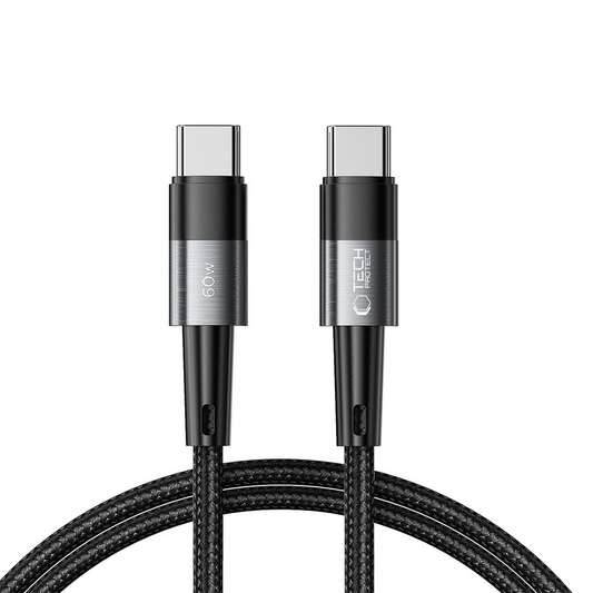 USB-C dátový a nabíjací kábel - USB-C Tech-Protect Ultraboost, 60W, 1m, sivý