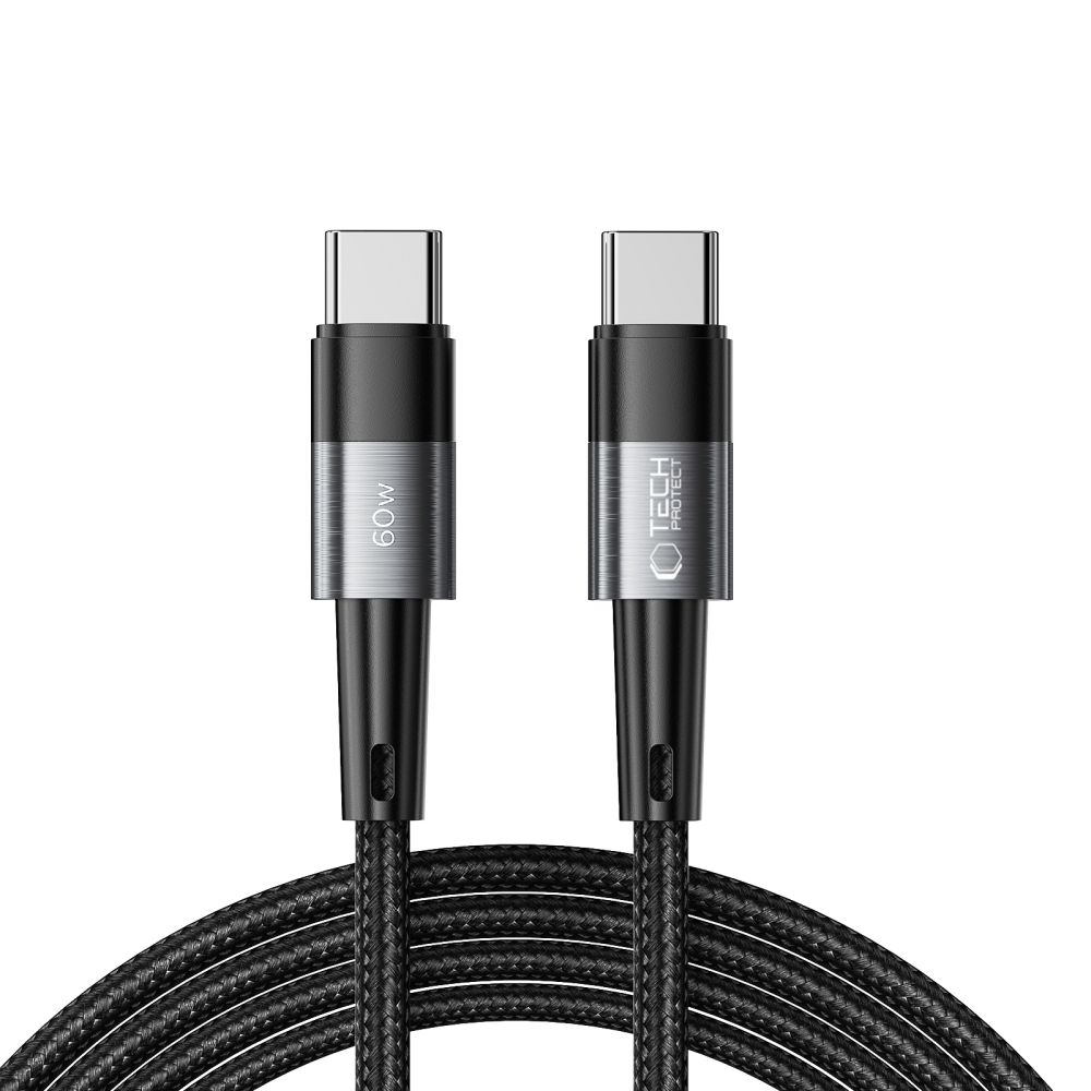 USB-C dátový a nabíjací kábel - USB-C Tech-Protect Ultraboost, 60W, 2m, sivý